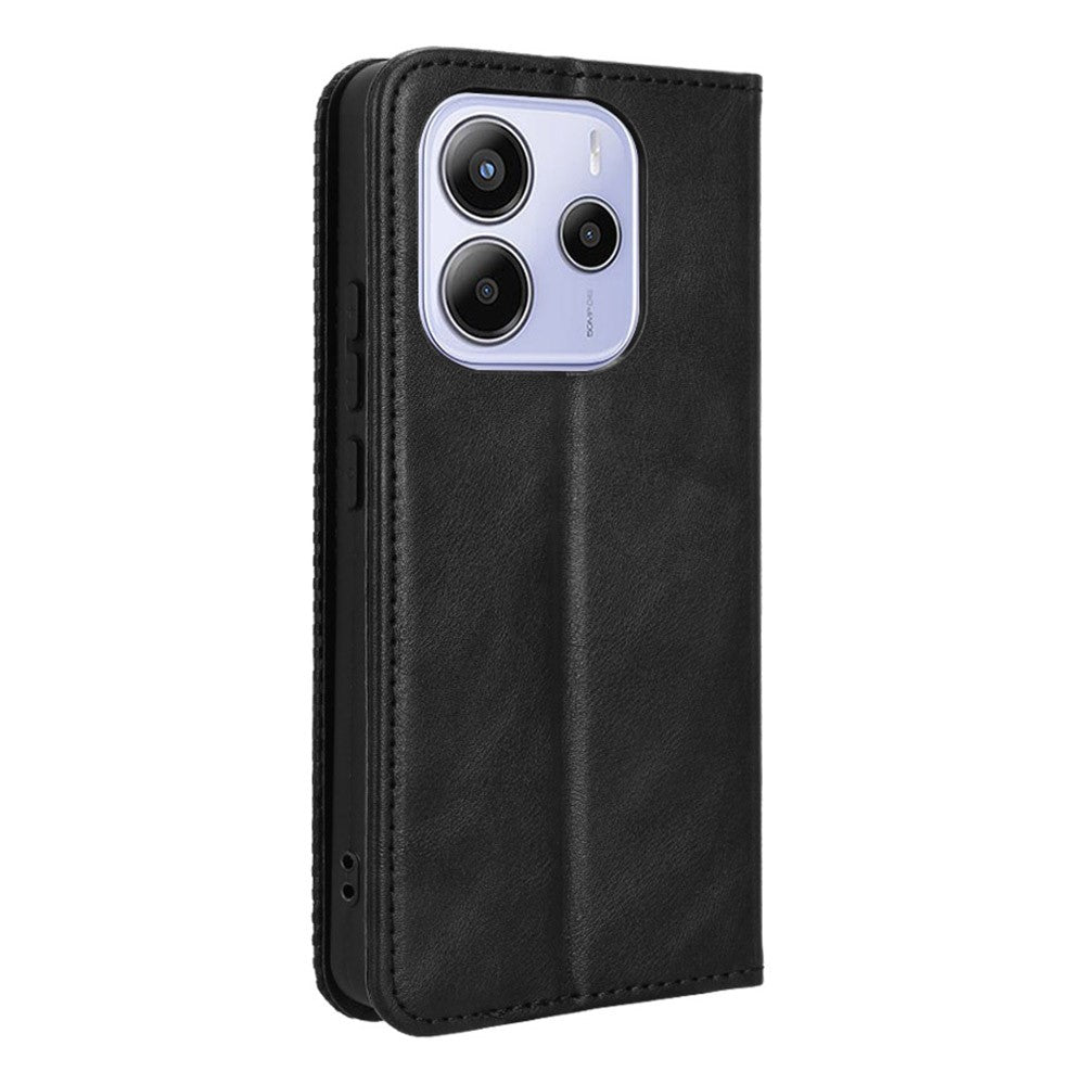 For Xiaomi Redmi Note 14 4G (164.84mm) Case Wallet Stand Retro Texture Leather Phone Cover