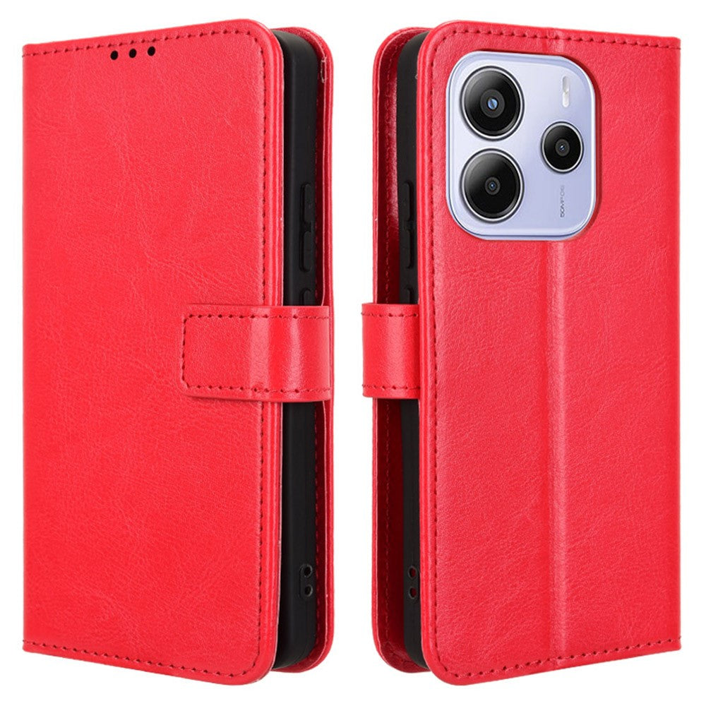 For Xiaomi Redmi Note 14 4G (164.84mm) Case Crazy Horse Texture PU Leather Phone Wallet Cover