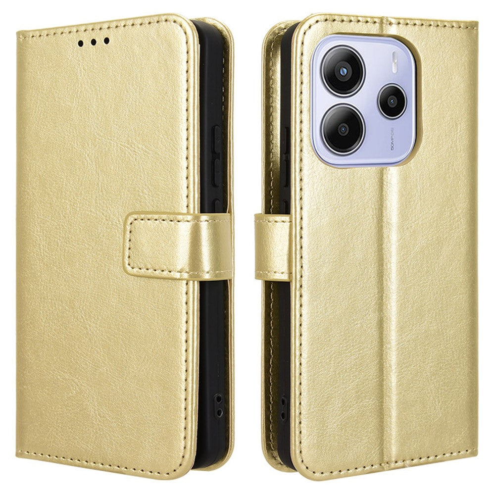 For Xiaomi Redmi Note 14 4G (164.84mm) Case Crazy Horse Texture PU Leather Phone Wallet Cover