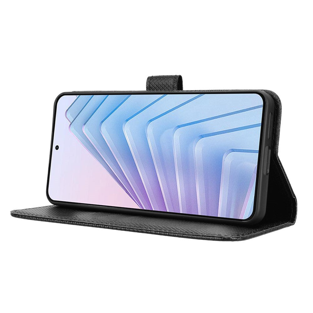 For Xiaomi Redmi Note 14 4G (164.84mm) Case PU Leather Diamond Texture Wallet Phone Cover