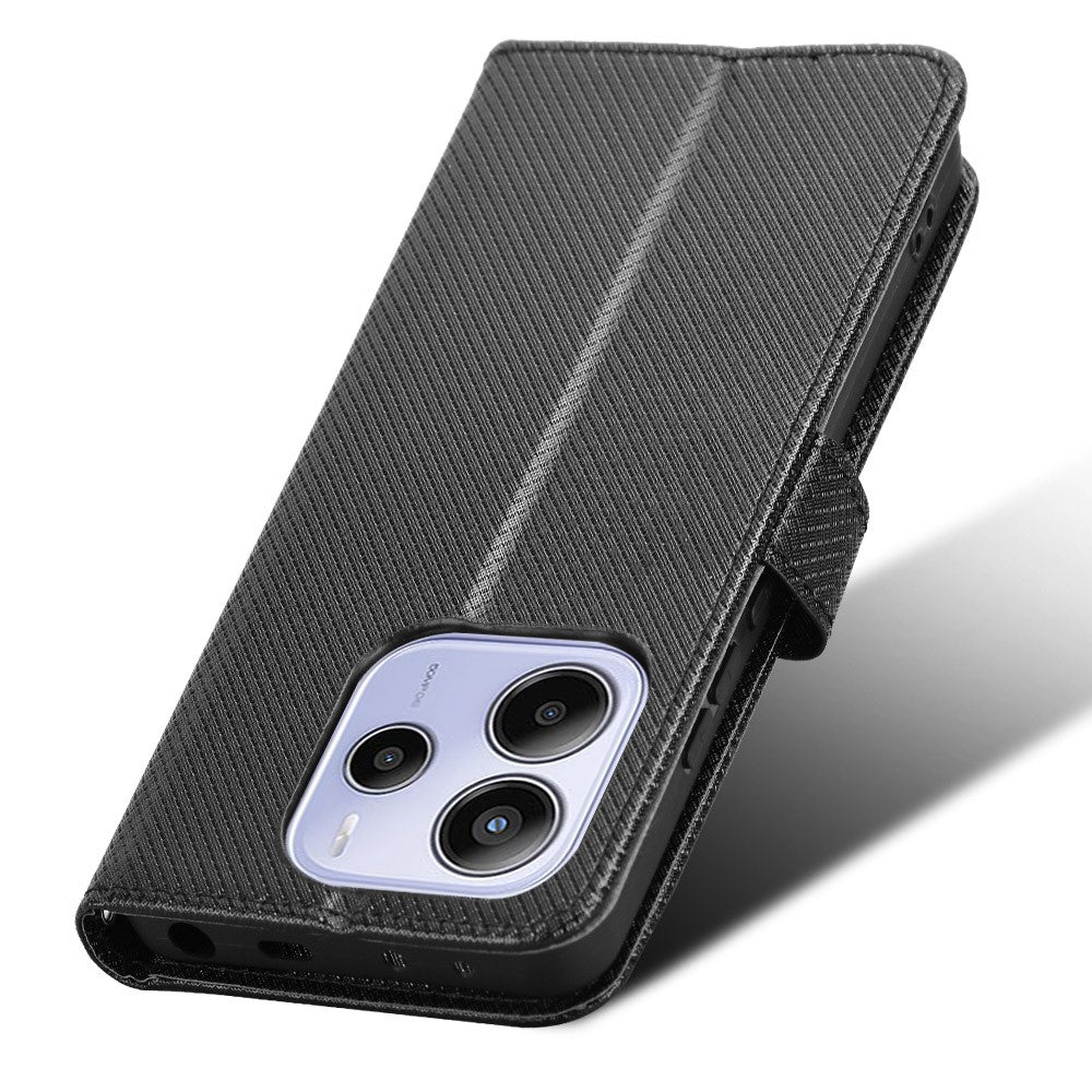For Xiaomi Redmi Note 14 4G (164.84mm) Case PU Leather Diamond Texture Wallet Phone Cover