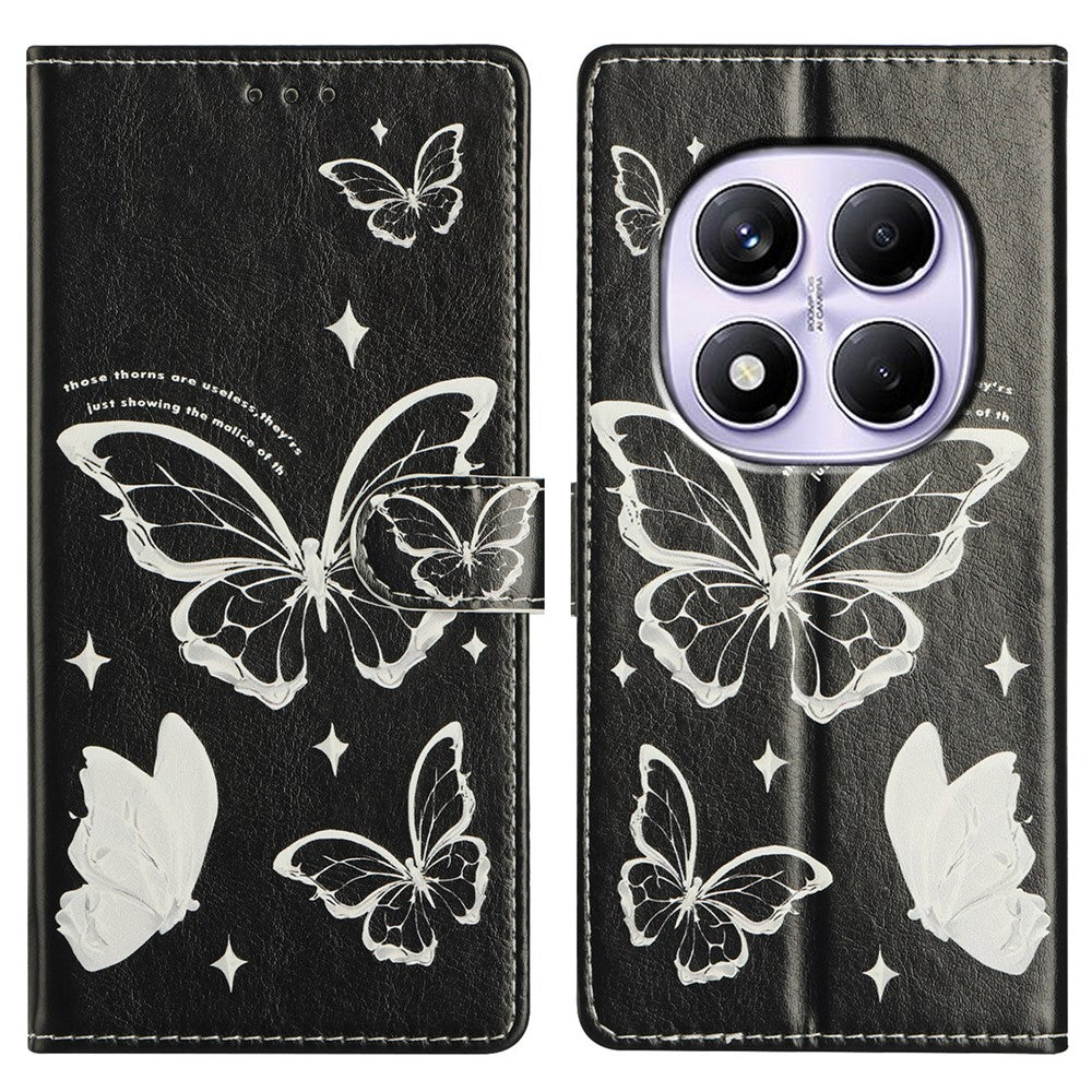 For Xiaomi Redmi Note 14 Pro 4G Wallet Phone Case PU Leather Flip Cover with Stand Card Holder Painted Design