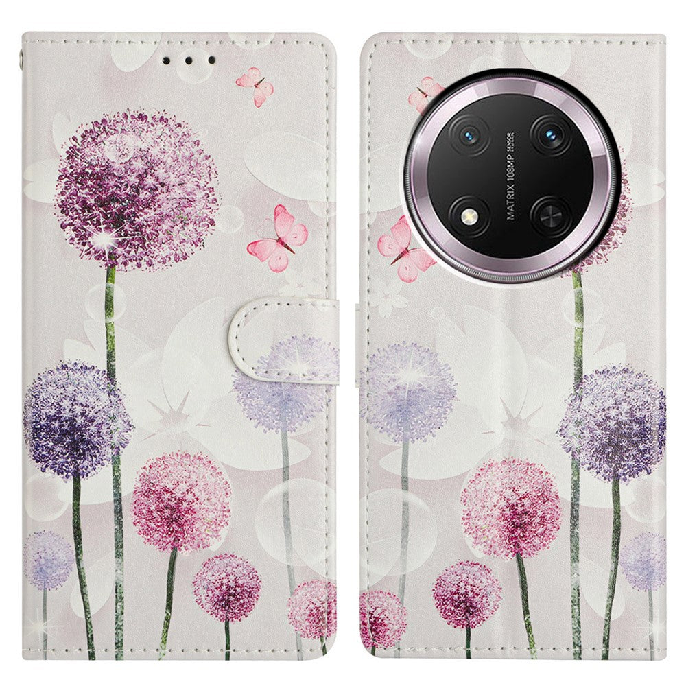 Phone Case for Honor Magic7 Lite 5G / X9c 5G / X60 Pro 5G Wallet PU Leather Flip Cover with Stand Painted Design