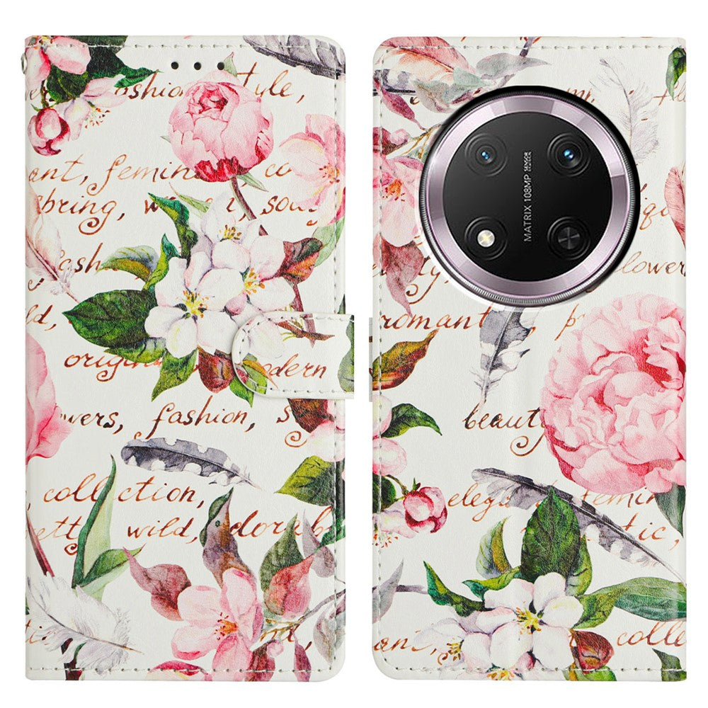 Phone Case for Honor Magic7 Lite 5G / X9c 5G / X60 Pro 5G Wallet PU Leather Flip Cover with Stand Painted Design
