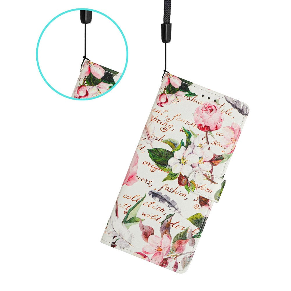 For Honor Magic7 Pro 5G Wallet Phone Case PU Leather Flip Cover with Stand Card Holder Painted Design