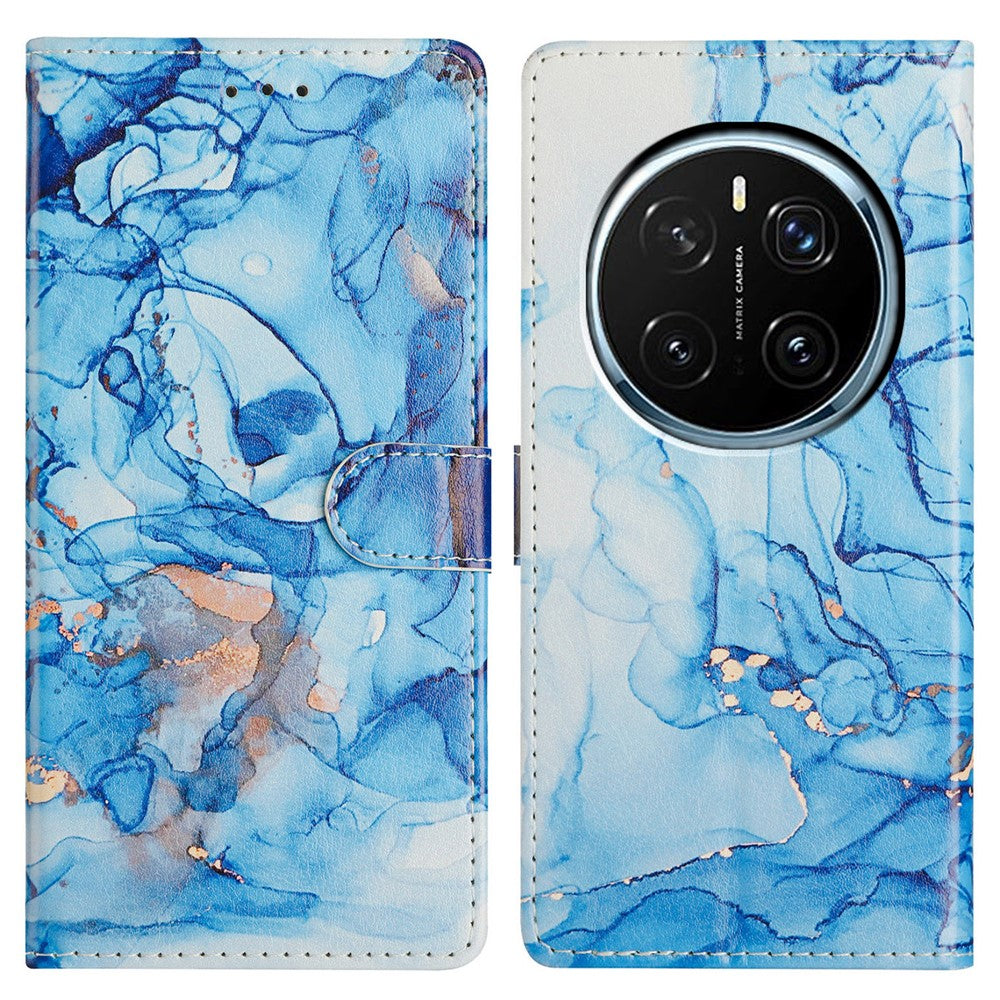 For Honor Magic7 Pro 5G Wallet Phone Case PU Leather Flip Cover with Stand Card Holder Painted Design