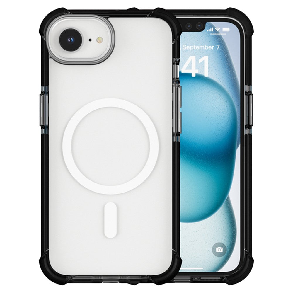 For iPhone 17e / 16e Case Clear Acrylic Magnetic TPU + TPE + PC Shockproof Phone Cover