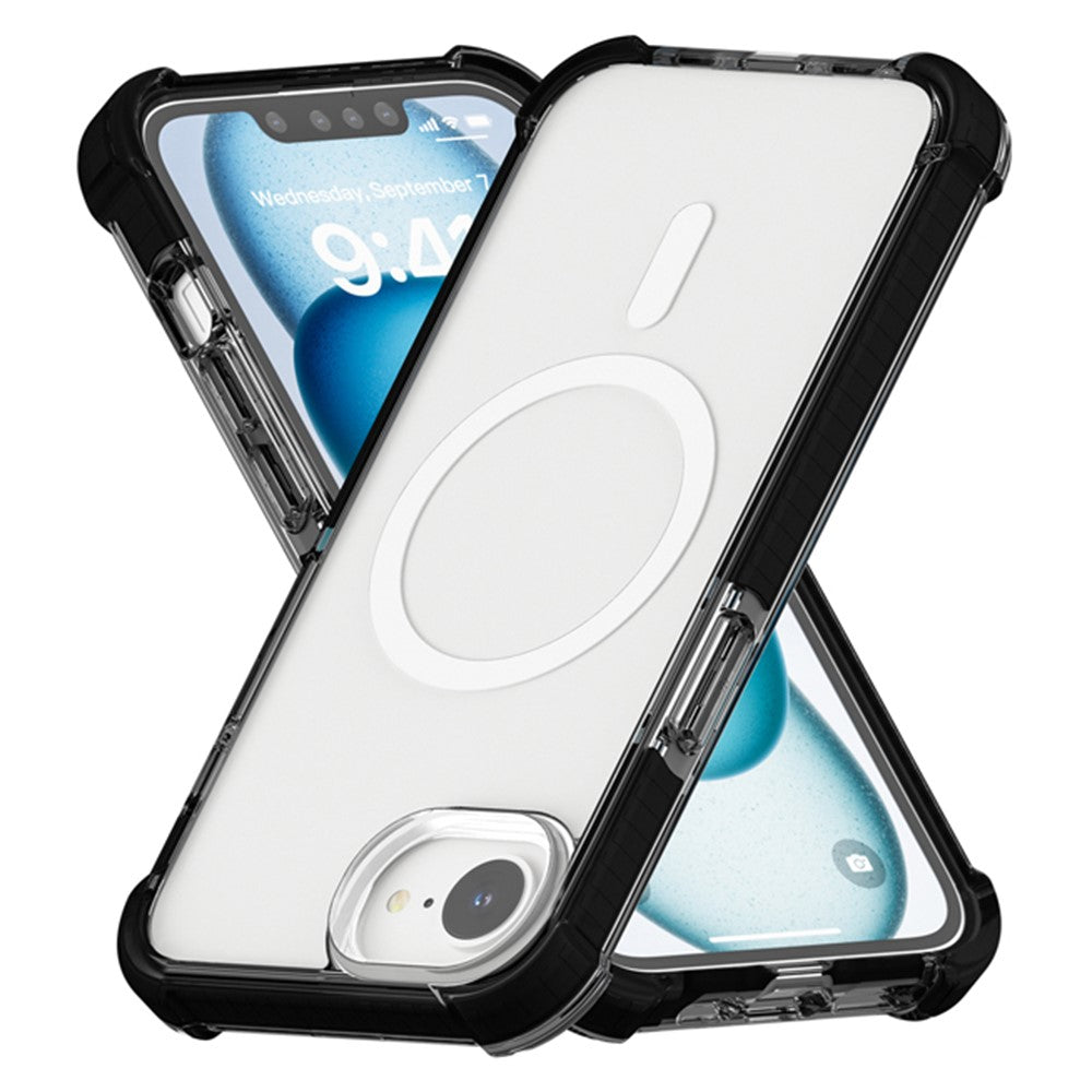 For iPhone 17e / 16e Case Clear Acrylic Magnetic TPU + TPE + PC Shockproof Phone Cover