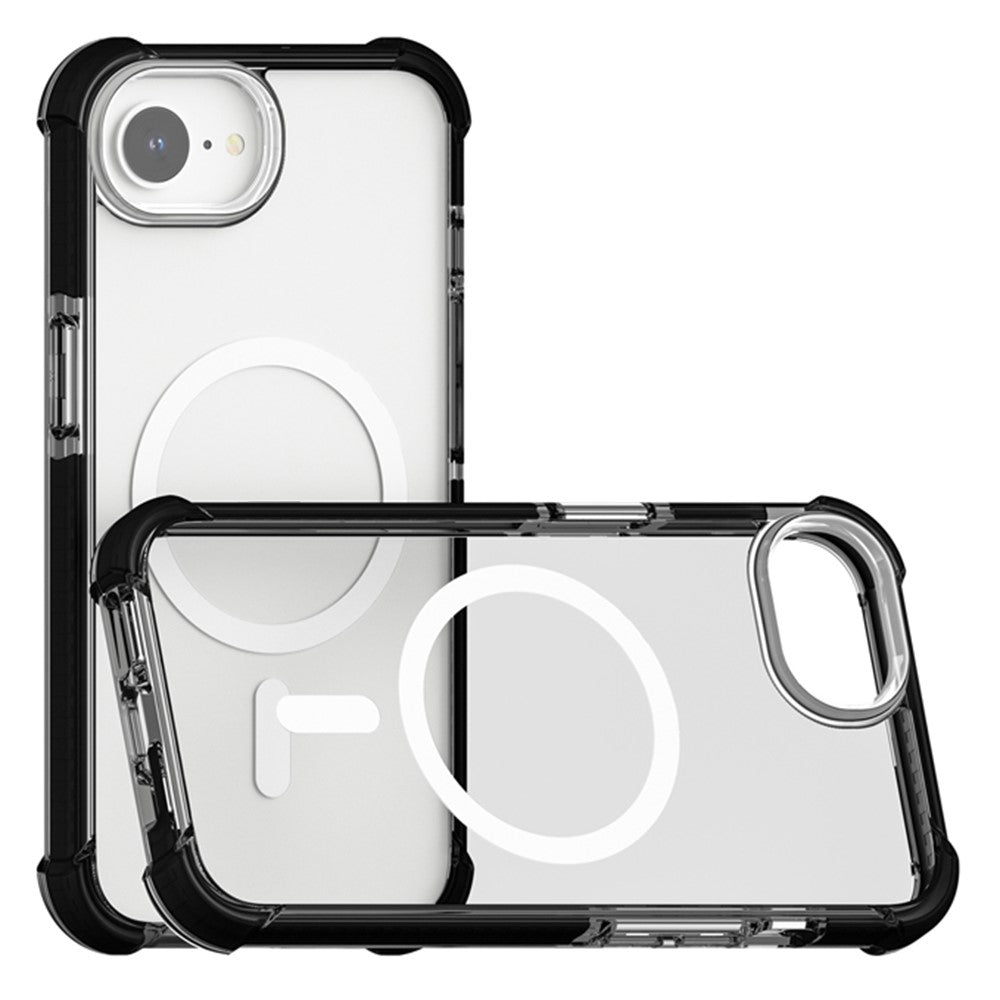 For iPhone 17e / 16e Case Clear Acrylic Magnetic TPU + TPE + PC Shockproof Phone Cover