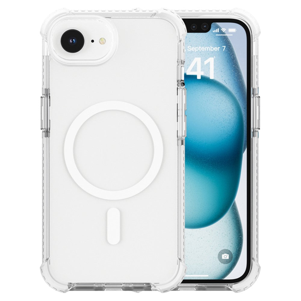 For iPhone 17e / 16e Case Clear Acrylic Magnetic TPU + TPE + PC Shockproof Phone Cover