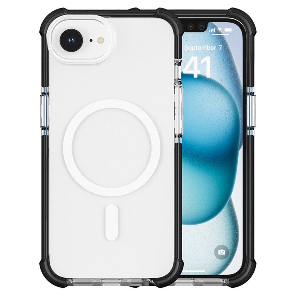 For iPhone 17e / 16e Case Clear Acrylic Magnetic TPU + TPE + PC Shockproof Phone Cover