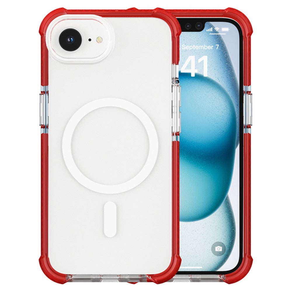 For iPhone 17e / 16e Case Clear Acrylic Magnetic TPU + TPE + PC Shockproof Phone Cover