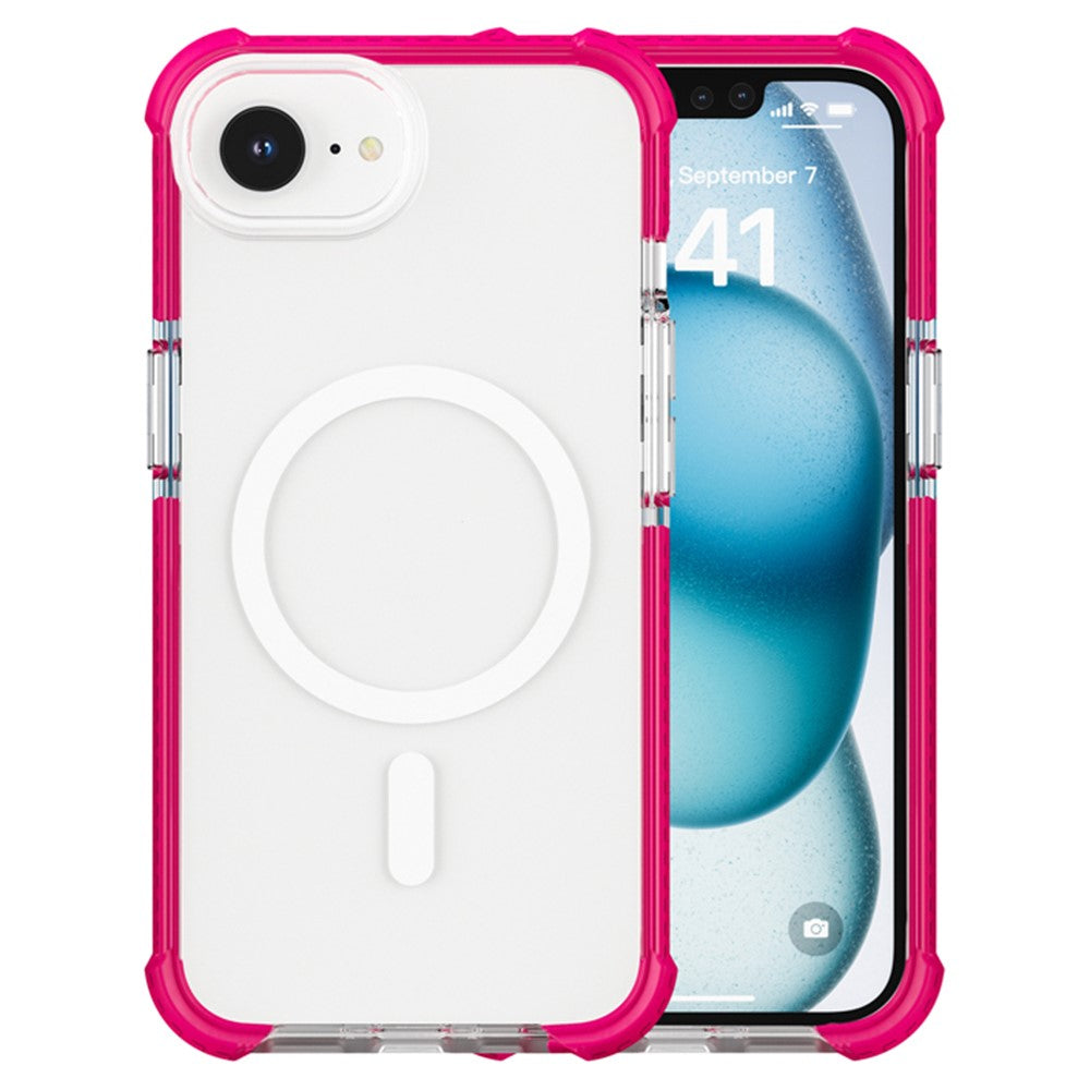 For iPhone 17e / 16e Case Clear Acrylic Magnetic TPU + TPE + PC Shockproof Phone Cover