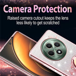 KADEM For Oppo Reno12 F 5G Case Ring Kickstand TPU Flowers Phone Cover Gradient Glitter
