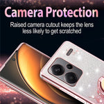 KADEM For Xiaomi Redmi Note 13 Pro+ 5G Case Ring Kickstand TPU Flowers Phone Cover Gradient Glitter