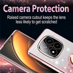 KADEM For Xiaomi Redmi Note 14 Pro+ 5G Case Ring Kickstand TPU Flowers Phone Cover Gradient Glitter