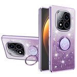 KADEM For Xiaomi Redmi Note 14 Pro+ 5G Case Ring Kickstand TPU Flowers Phone Cover Gradient Glitter
