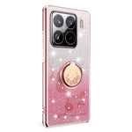 KADEM For Xiaomi 15 Pro Case Ring Kickstand TPU Flowers Phone Cover Gradient Glitter