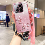 KADEM För Xiaomi 15 Skal Blommönster TPU Gradient mobilskal med Snoddar