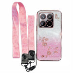KADEM For Xiaomi 15 Pro Case Flower Pattern TPU Gradient Phone Cover with Lanyards