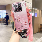 KADEM For Xiaomi 15 Pro Case Flower Pattern TPU Gradient Phone Cover with Lanyards