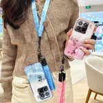 KADEM For Xiaomi 15 Pro Case Flower Pattern TPU Gradient Phone Cover with Lanyards