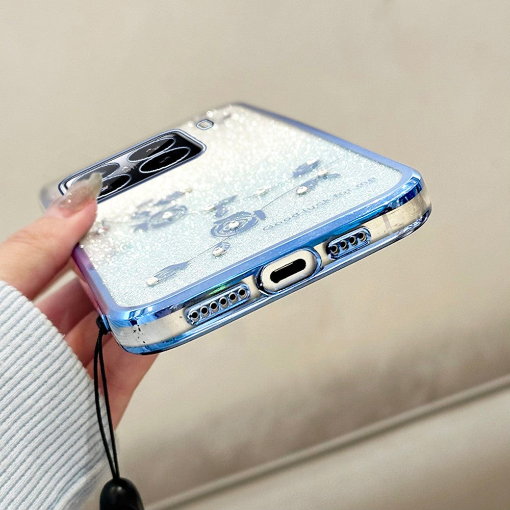 KADEM For Xiaomi 15 Pro Case Flower Pattern TPU Gradient Phone Cover with Lanyards
