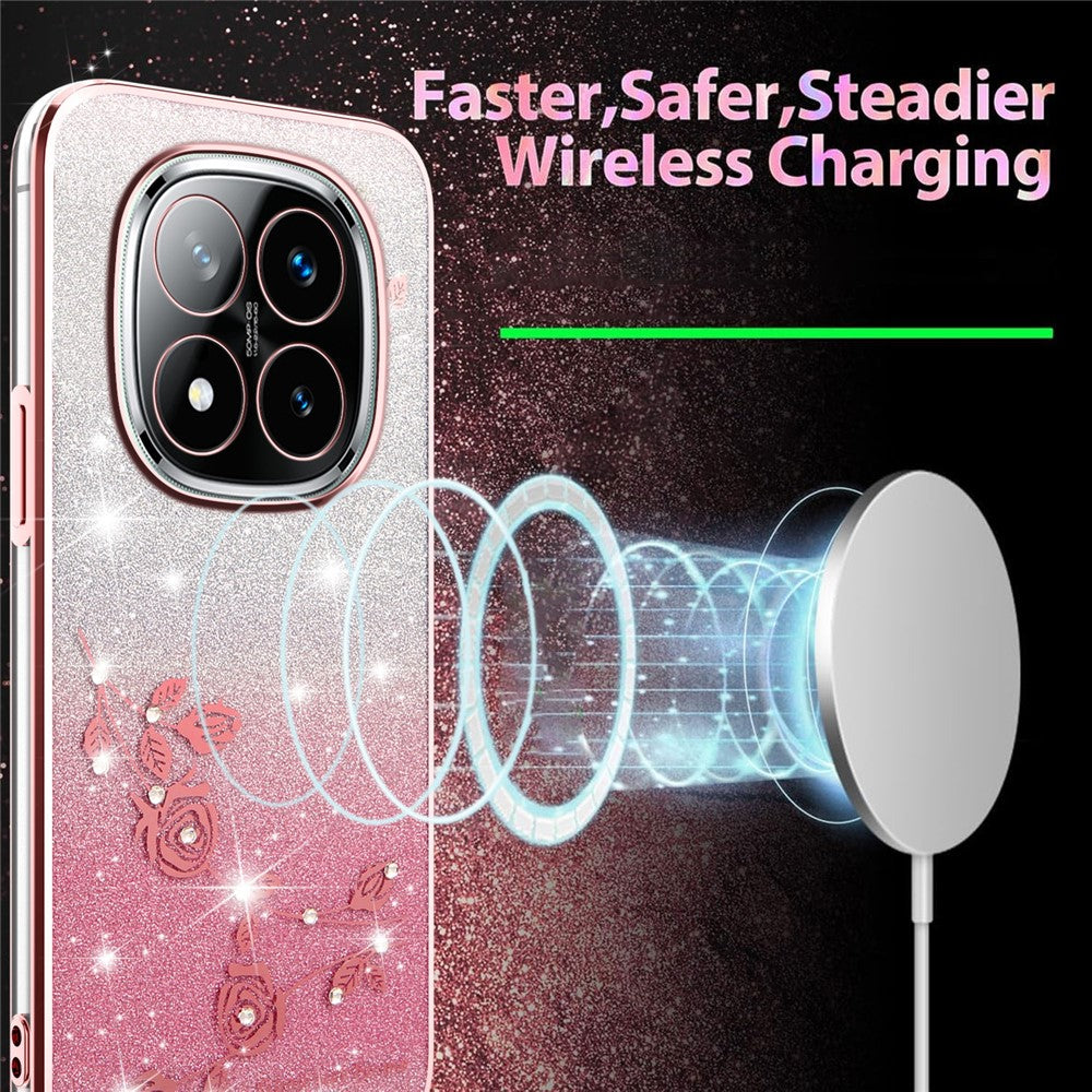 KADEM For Xiaomi Redmi Note 14 Pro+ 5G Case Flower TPU Flexible Gradient Phone Cover