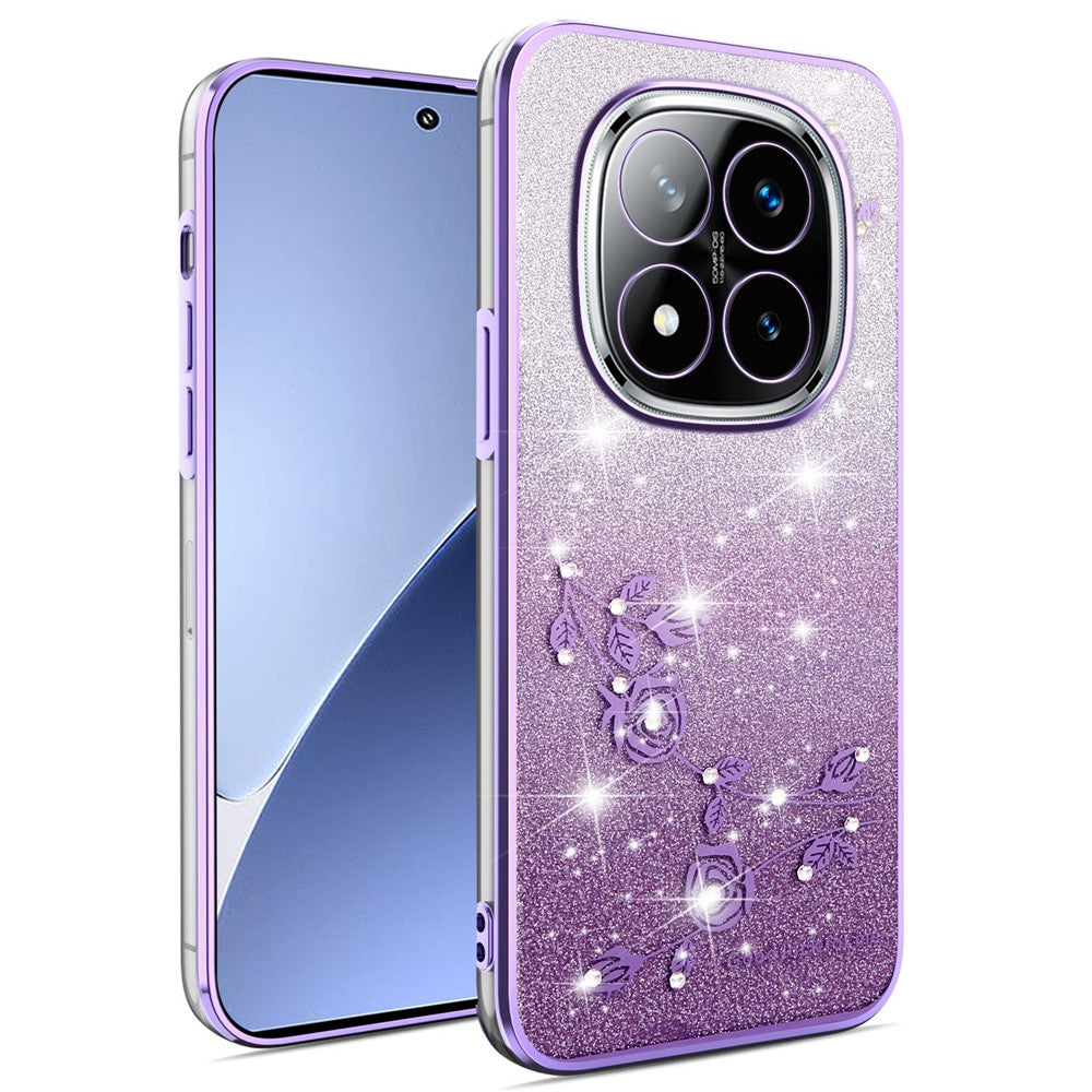KADEM For Xiaomi Redmi Note 14 Pro+ 5G Case Flower TPU Flexible Gradient Phone Cover