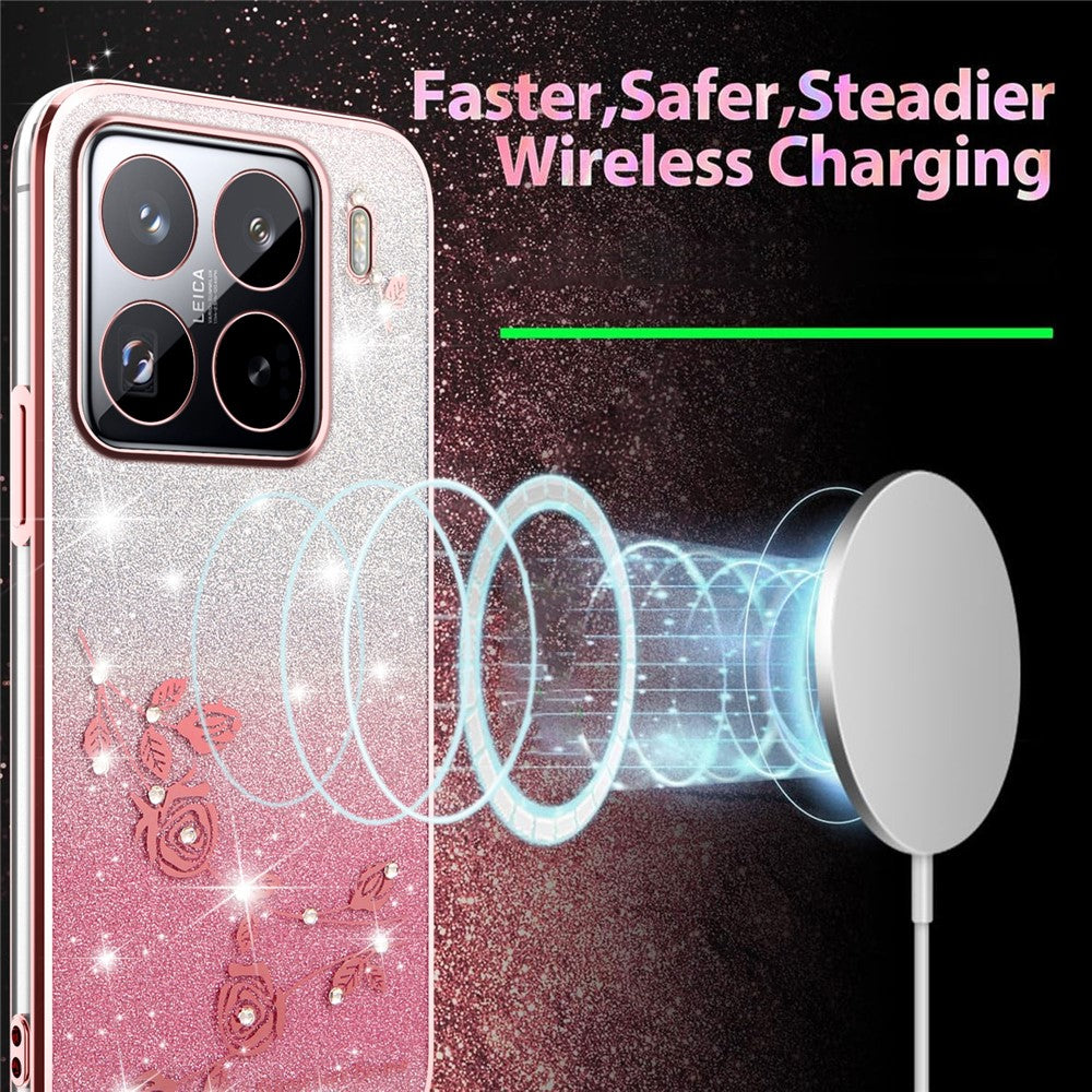 KADEM For Xiaomi 15 Pro Case Flower TPU Flexible Gradient Phone Cover