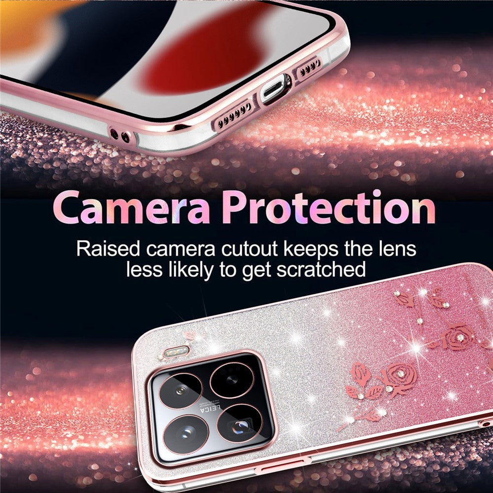 KADEM For Xiaomi 15 Pro Case Flower TPU Flexible Gradient Phone Cover