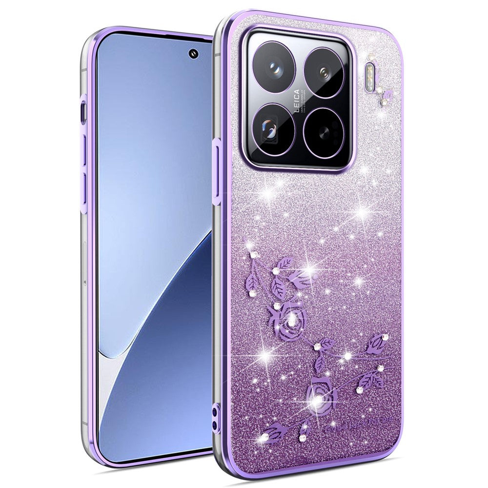 KADEM For Xiaomi 15 Pro Case Flower TPU Flexible Gradient Phone Cover