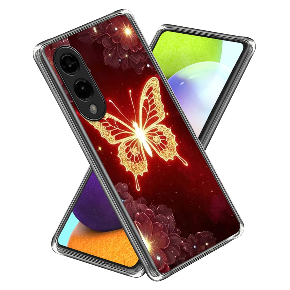 For Samsung Galaxy S25 Edge Case IMD Pattern Printed Shockproof TPU Phone Cover