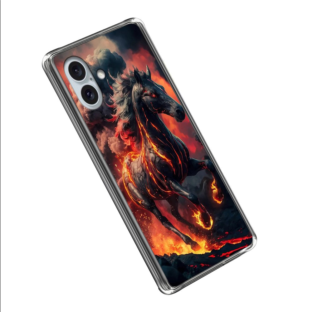 For iPhone 16 Plus Case IMD Pattern Printed Shockproof TPU Phone Cover