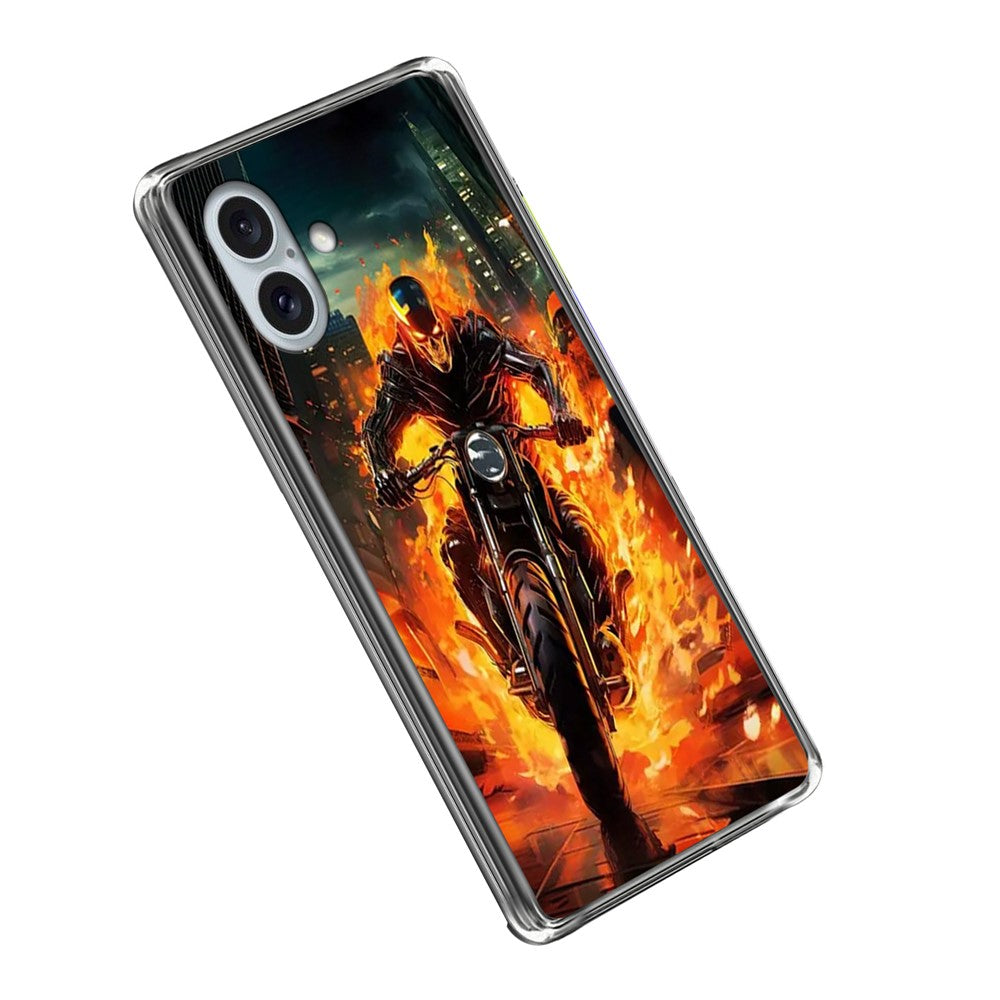 For iPhone 16 Plus Case IMD Pattern Printed Shockproof TPU Phone Cover