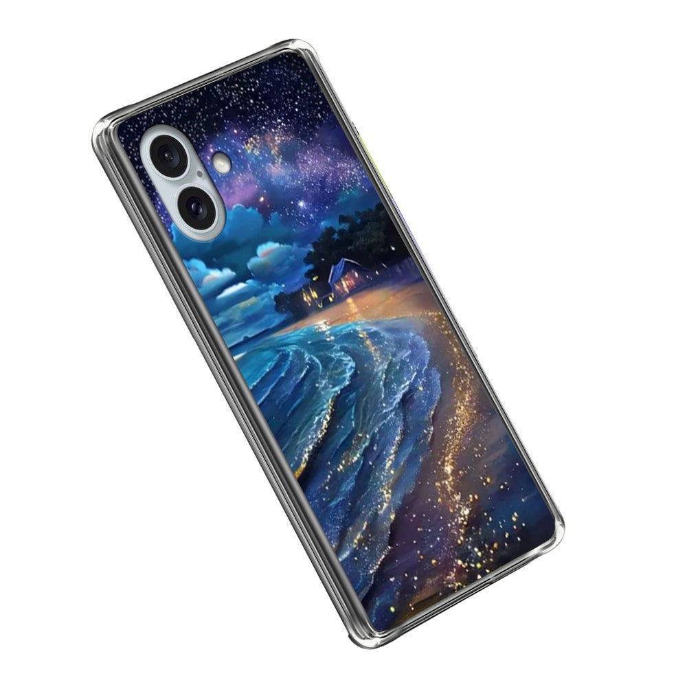 For iPhone 16 Plus Case IMD Pattern Printed Shockproof TPU Phone Cover