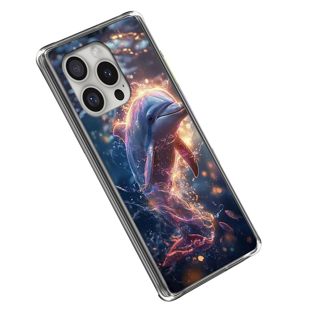 For iPhone 16 Pro Case IMD Pattern Printed Shockproof TPU Phone Cover