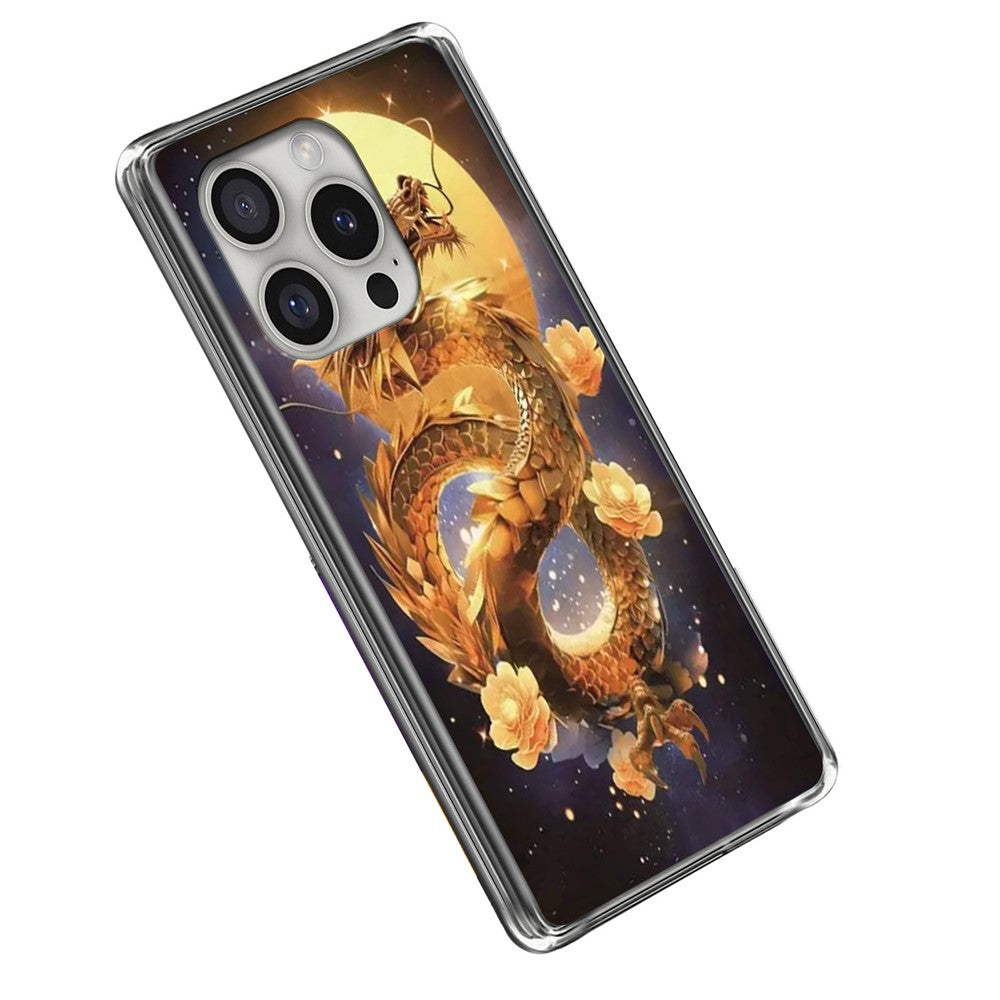 For iPhone 16 Pro Case IMD Pattern Printed Shockproof TPU Phone Cover