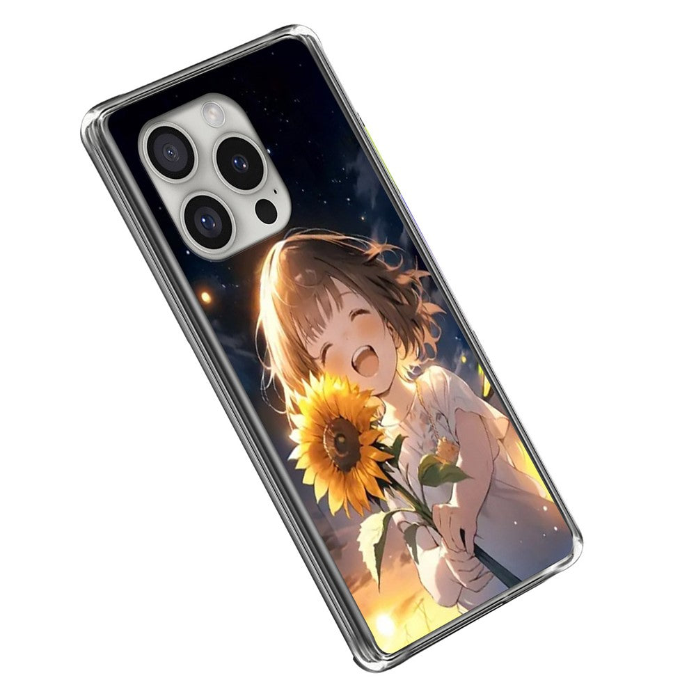 For iPhone 16 Pro Case IMD Pattern Printed Shockproof TPU Phone Cover