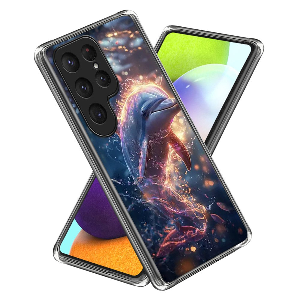 For Samsung Galaxy S25 Ultra Case IMD Pattern Printed Shockproof TPU Phone Cover