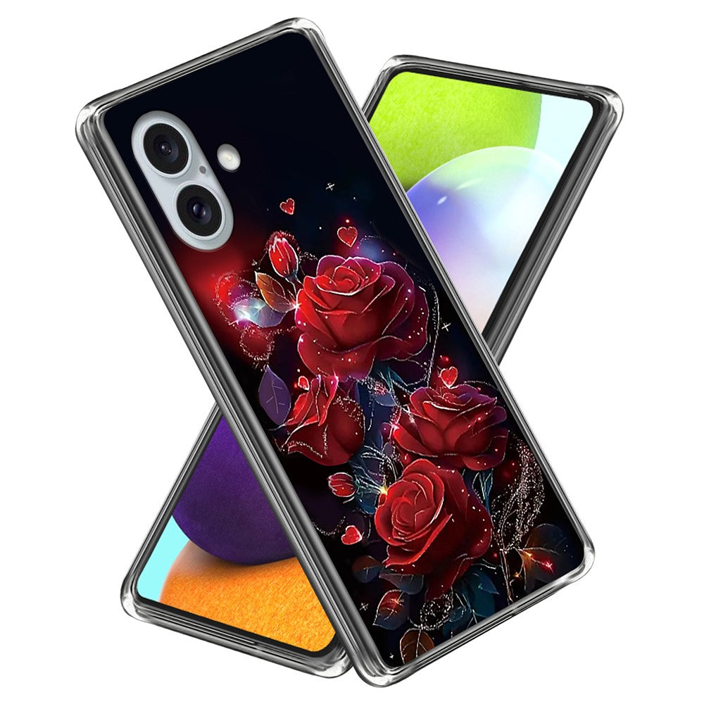 Til iPhone 16 Cover IMD-mønstertryk Stødsikkert TPU-telefoncover