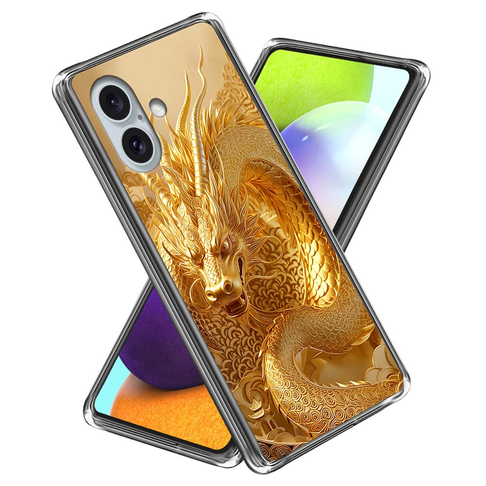 Til iPhone 16 Cover IMD-mønstertryk Stødsikkert TPU-telefoncover
