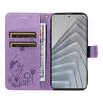 For Xiaomi Redmi Note 14 4G (164.84mm) Leather Case Cat Bee Pattern Phone Cover Wallet Stand with Strap