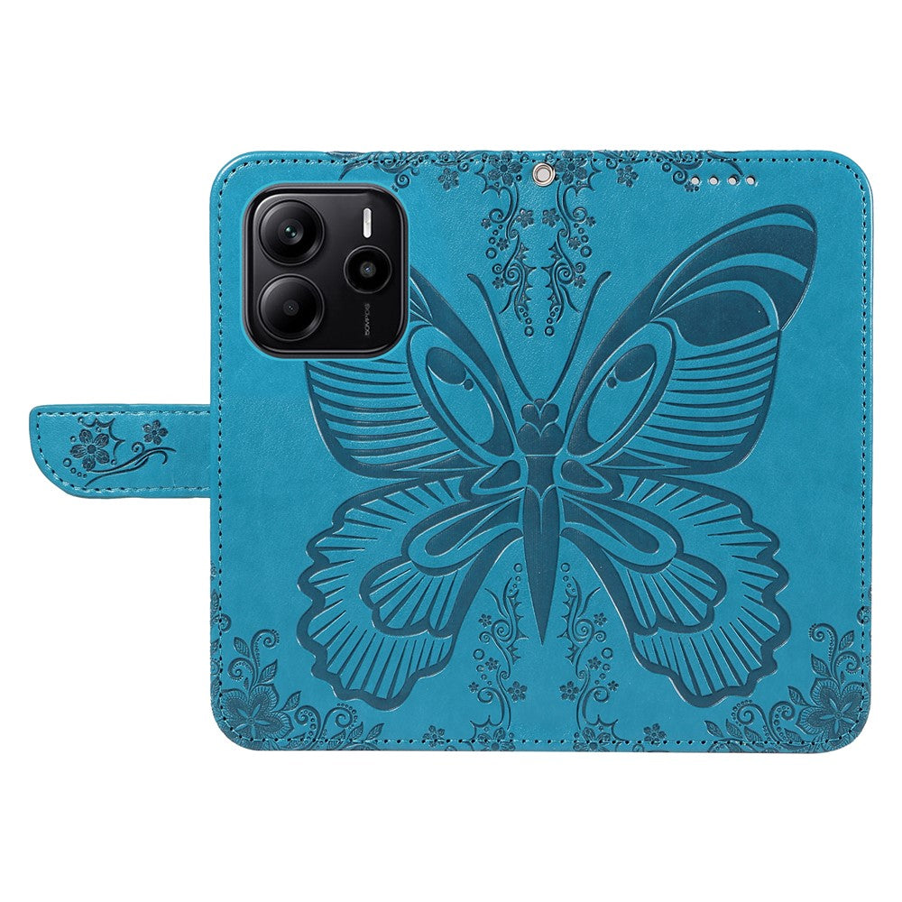 For Xiaomi Redmi Note 14 4G (164.84mm) Case Butterfly Pattern PU Leather Folio Flip Phone Cover