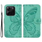 For Xiaomi Redmi Note 14 4G (164.84mm) Case Butterfly Pattern PU Leather Folio Flip Phone Cover
