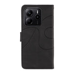 For Xiaomi Redmi Note 14 4G (164.84mm) Wallet Case Leather Phone Cover Stand with Curved Line Design