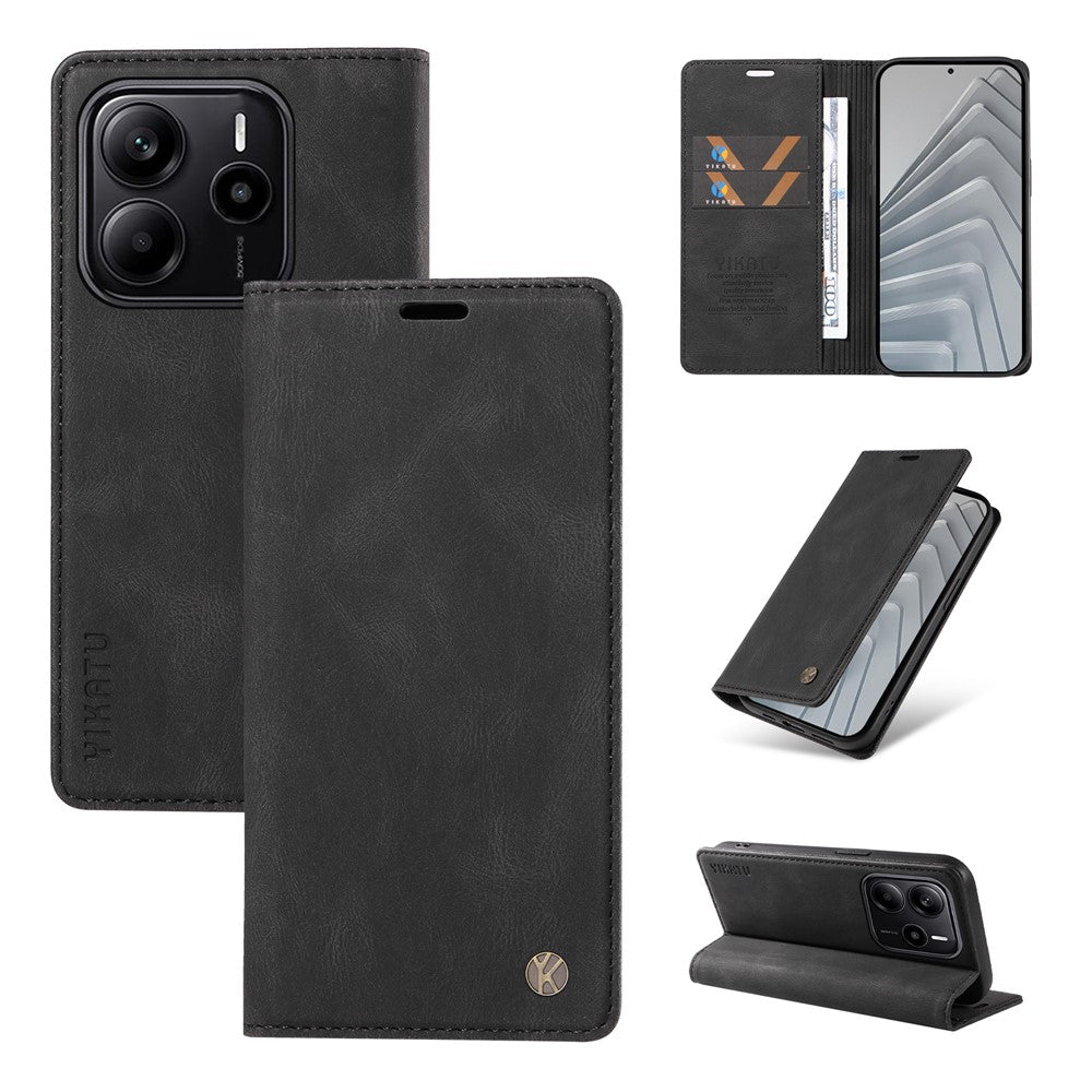 YIKATU For Xiaomi Redmi Note 14 4G (164.84mm) Leather Cover  YK-004 Skin-Touch Wallet Phone Cases
