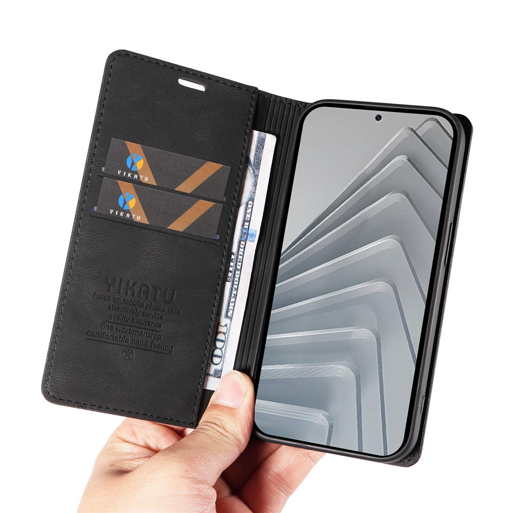 YIKATU For Xiaomi Redmi Note 14 4G (164.84mm) Leather Cover  YK-004 Skin-Touch Wallet Phone Cases