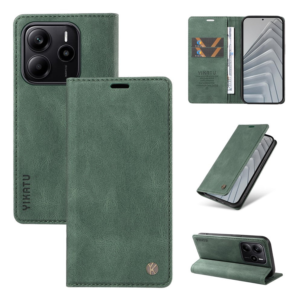 YIKATU For Xiaomi Redmi Note 14 4G (164.84mm) Leather Cover  YK-004 Skin-Touch Wallet Phone Cases