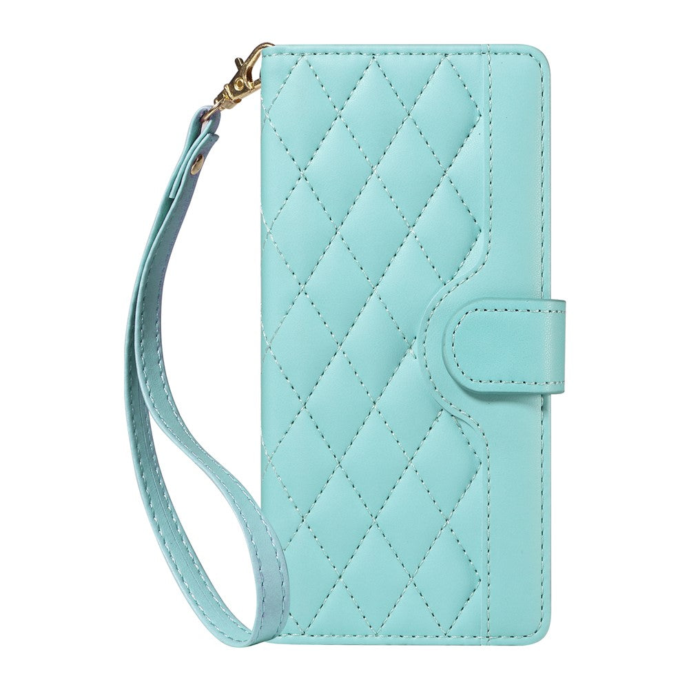 For Xiaomi Redmi Note 14 4G (164.84mm) Wallet Case Rhombus Leather Phone Cover with Strap